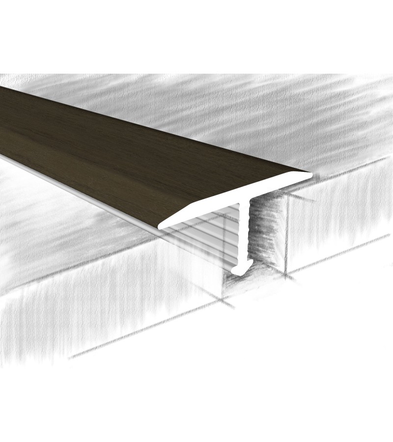 ალუმინის კუთხოვანა   T   18X6,8მმ  #318-307К 0,90მ  Дуб Топаз  მწარ.  KTM