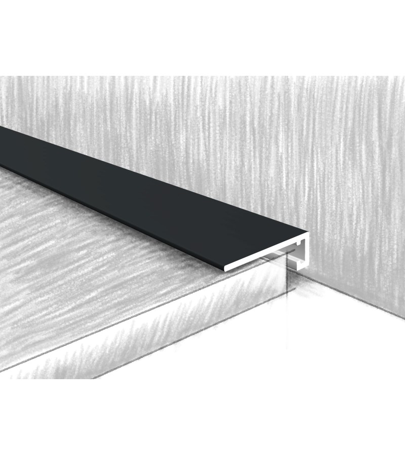 Aluminum micro-plinth 18mm МС18-311Е 2,4m ЧЕРНЫЙ СОФТ black.  KTM