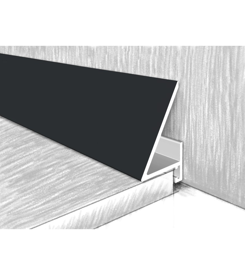 Aluminum microplinth 16-25mm МС1625-311Е 2,4m ЧЕРНЫЙ СОФТ black.  KTM