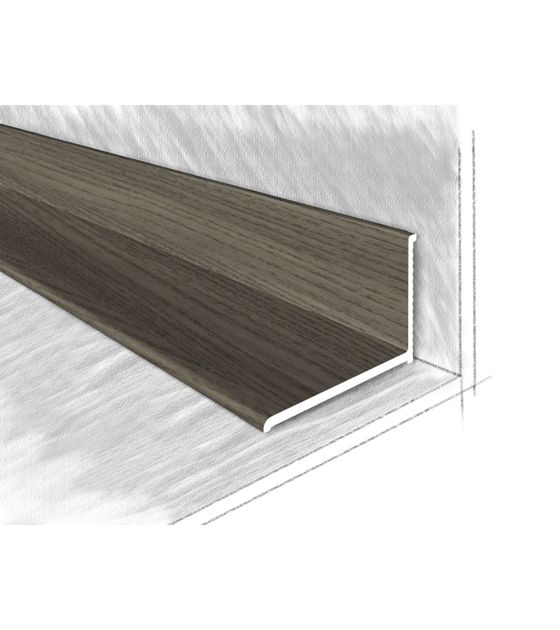 Уголок внутренний алюминиевый 22,5Х12,6мм №2212-717М 2,70м Дуб Глина темный.  КТМ