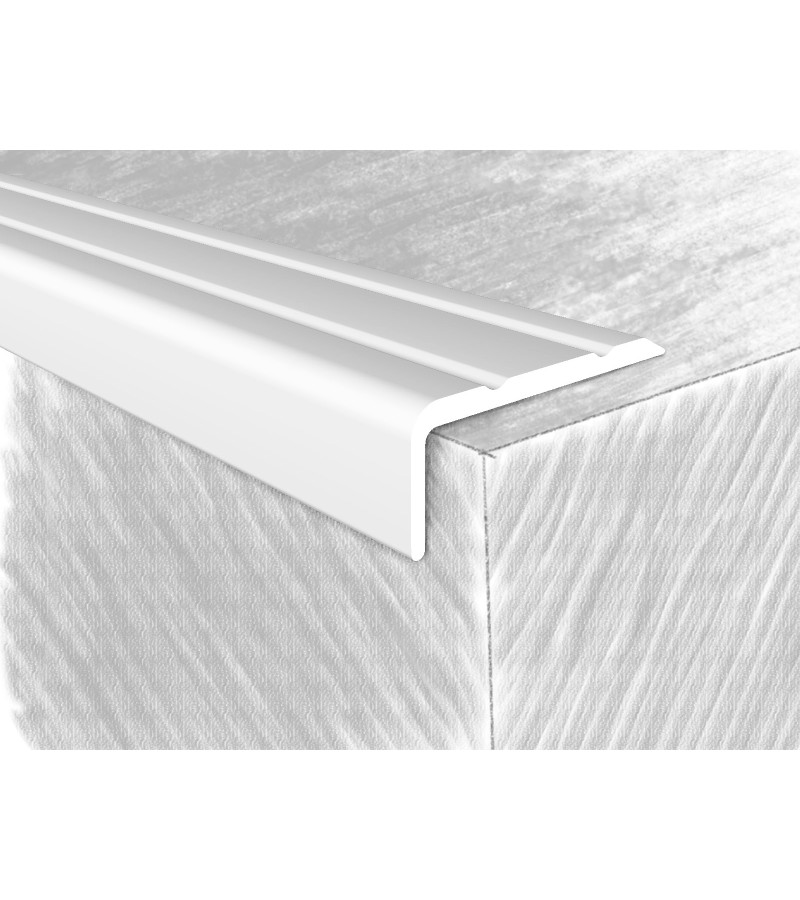 კიბის საფეხურის კანტი ალუმინის თვითწებადი 24*10მმ  #3418-013H 1.35მ  Белый  მწარ.  KTM