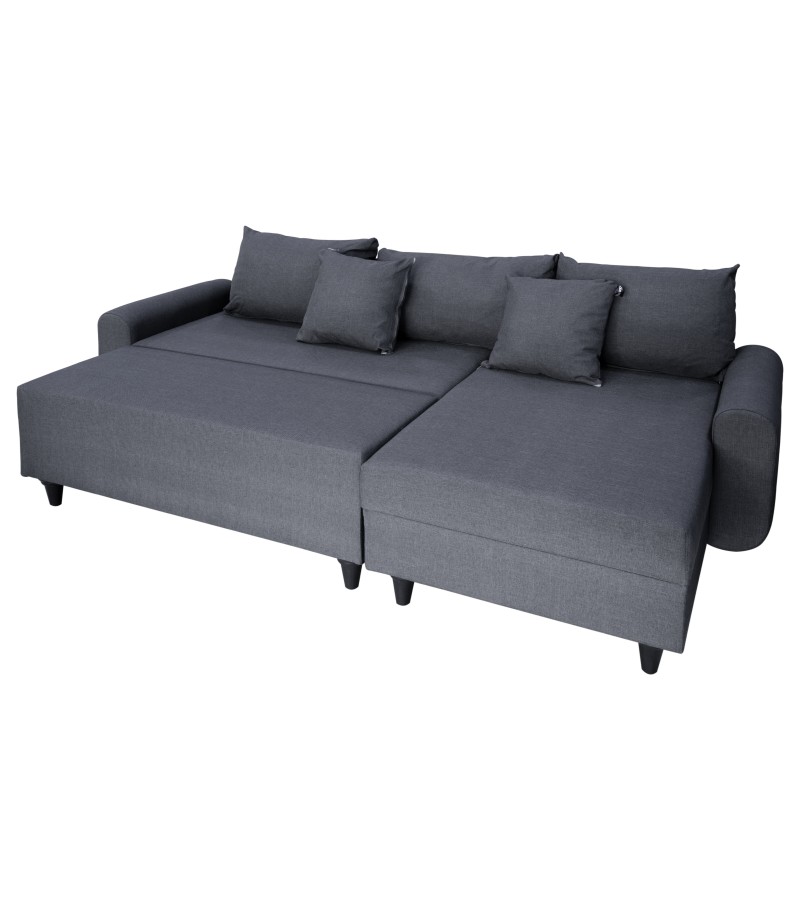 კუთხური დივანი ტრანსფორმერი პუფით   #FLAVIA  ზომა.230*120  ფერი : KOYU GRI   მწარ: KAGU MOBILYA 