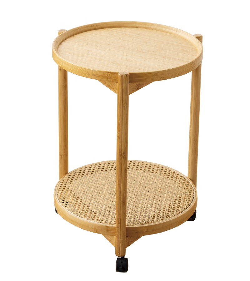 ბაბმბუკის მაგიდა გორგორაჭებით #SJ25012 ზომა: 48.5*48.5*63