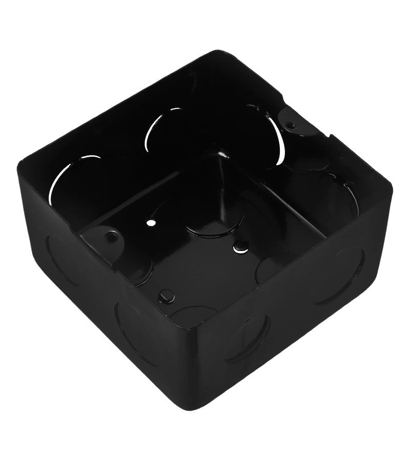 როზეტის კოლოფი გადასაერთებელი ოთხკუთხედი  #001  შავი