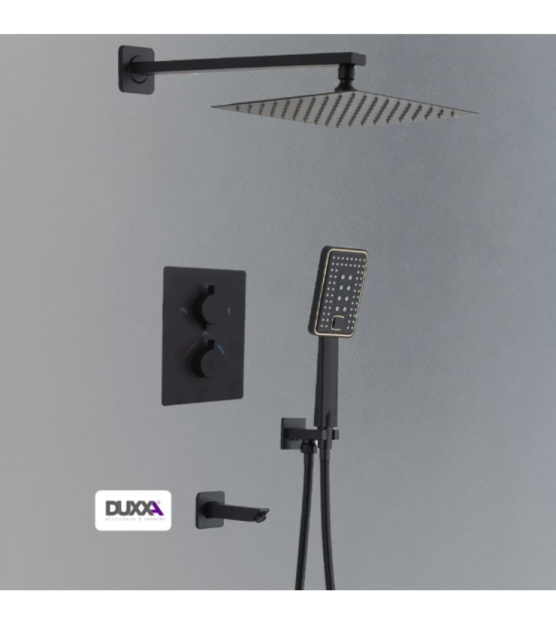 კედელში ჩასასმელი სისტემა თერმოსტატით Black D.052.s მწარ. DUXXA