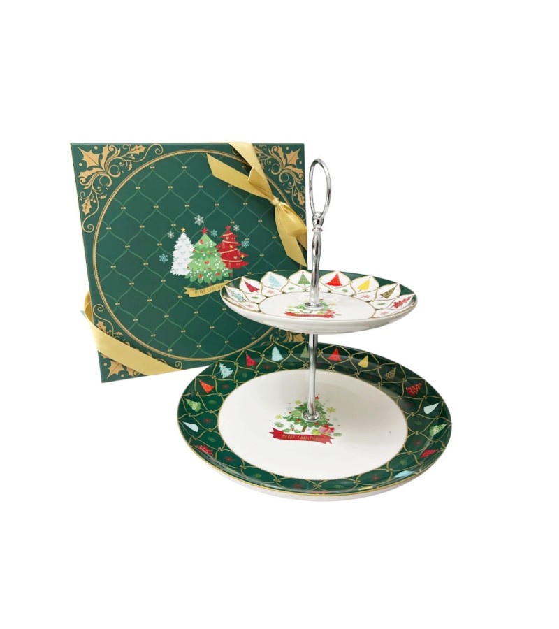 საახალწლო კერამიკული თეფში სერვირებისთვის  LC026/228  ზომა:9''/6' სმ