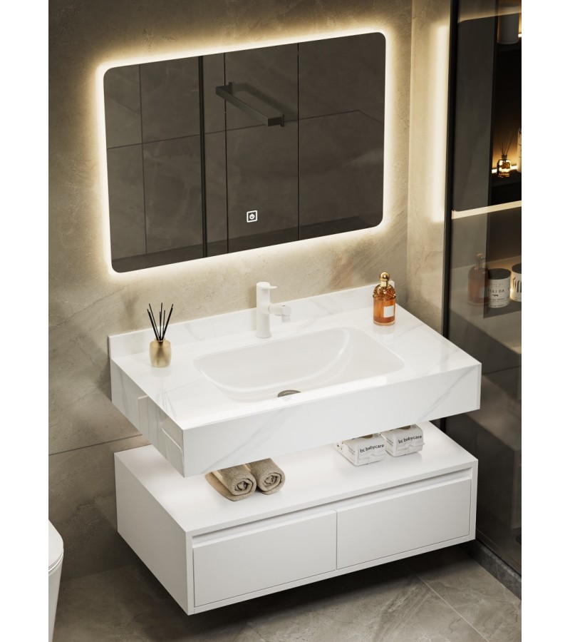 ხელსაბანი მონობლოკი  კარადით  JDF-80  ფერი. White  ზომა. 80*50*15 / 80*50*25 სმ