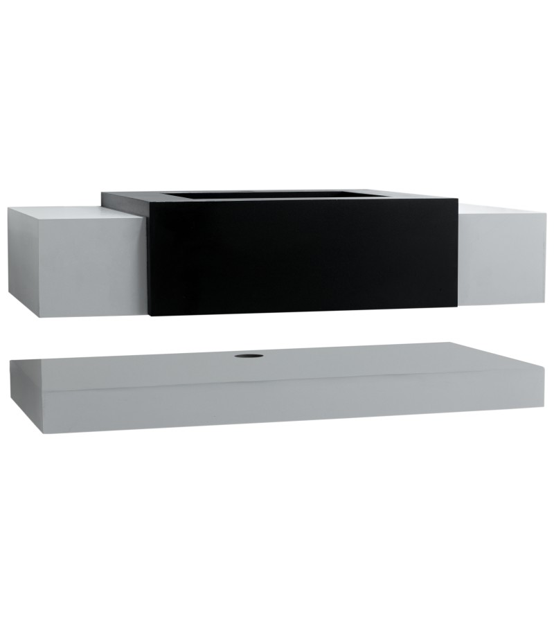 ხელსაბანი მონობლოკი  SPYB-100  ფერი. white/black  ზომა. 100*50*20 / 100*50*8 სმ