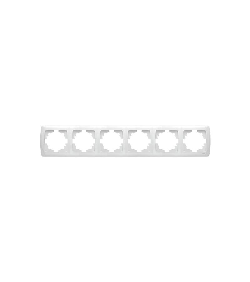 ჩამრთველ-როზეტის კანტი VIKO KARRE 6-ნი თეთრი ჰორიზონტალური