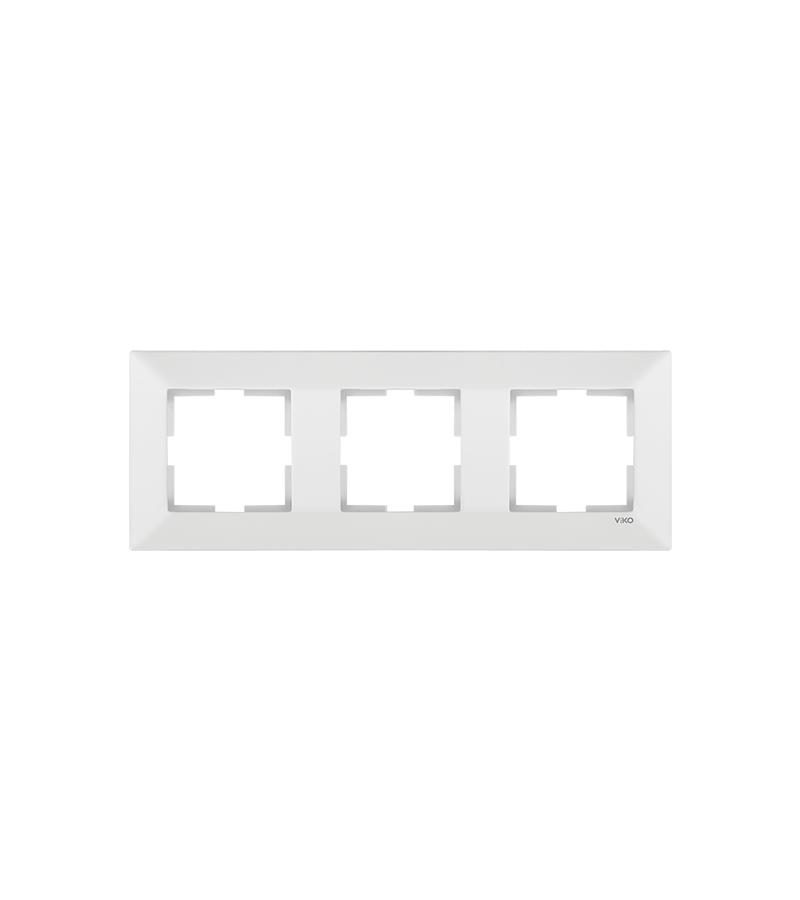 ჩამრთველ-როზეტის კანტი VIKO MERIDIAN 3-ნი თეთრი ჰორიზონტალური