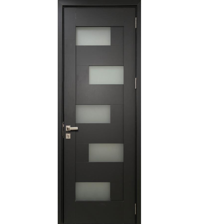 door with glass  KMC-037 Size  215*80*4 color Mat black